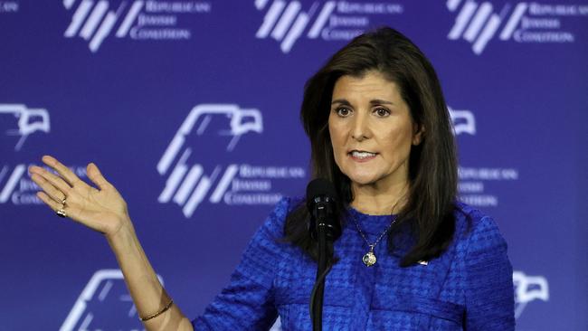 Republican presidential candidate former U.S. Ambassador to the United Nations Nikki Haley.