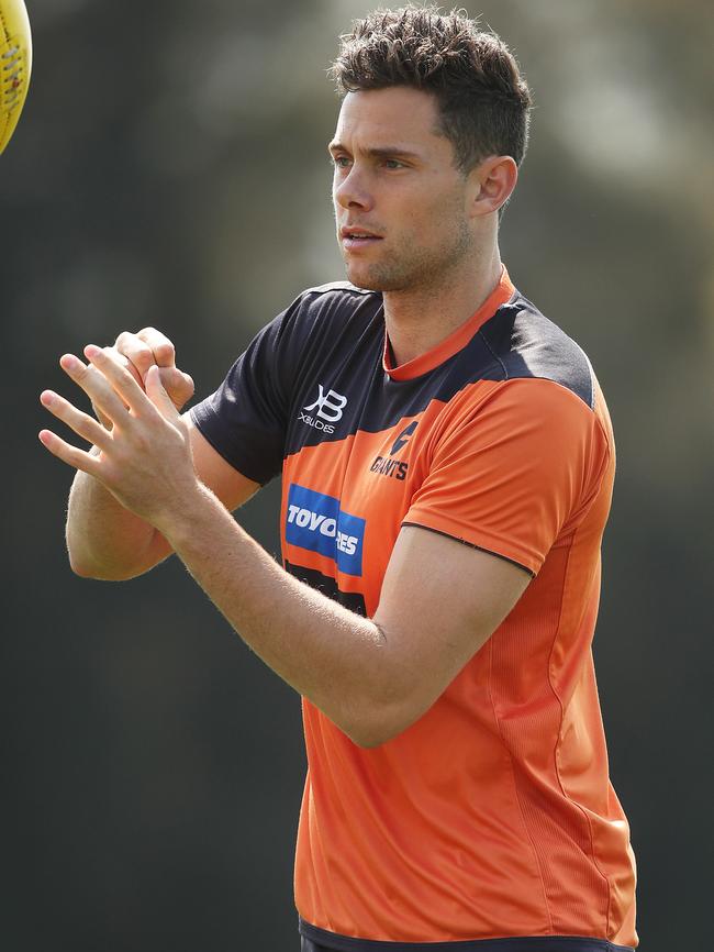 Josh Kelly at GWS training. Picture: Phil Hillyard