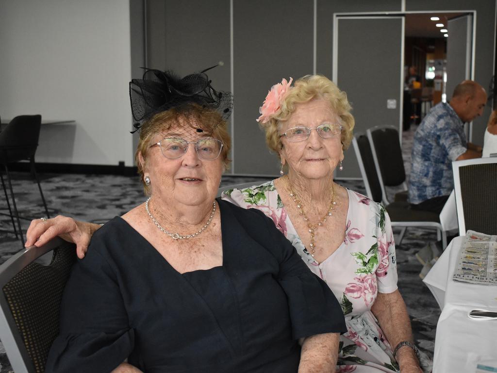 Betty Taylor and Maureen Campbell at the Grafton District Services Club 2021 Melbourne Cup Luncheon.