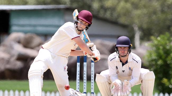 GPS first XI cricket match between home side Brisbane Grammar School and Ipswich Grammar School (batting). Photo of Harry Sheppard. 6 February 2021 Northgate Picture by Richard Gosling