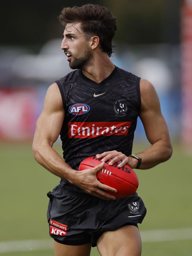 Josh Daicos is enjoying his new role at half-back. Picture: Michael Klein