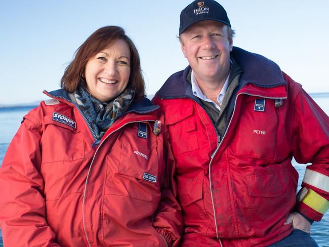 Frances and Peter Bender of Huon Aquaculture for TasWeekend story. Picture SUPPLIED