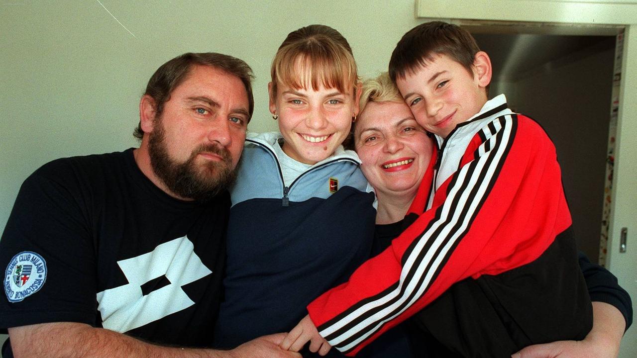 Dokic with her family in 1998.