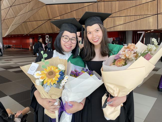 Chui Phing Tan and Man Ha Kwok graduated from Australian Catholic University with a Bachelor of Education (Early Childhood Education). Photo: Himangi Singh.