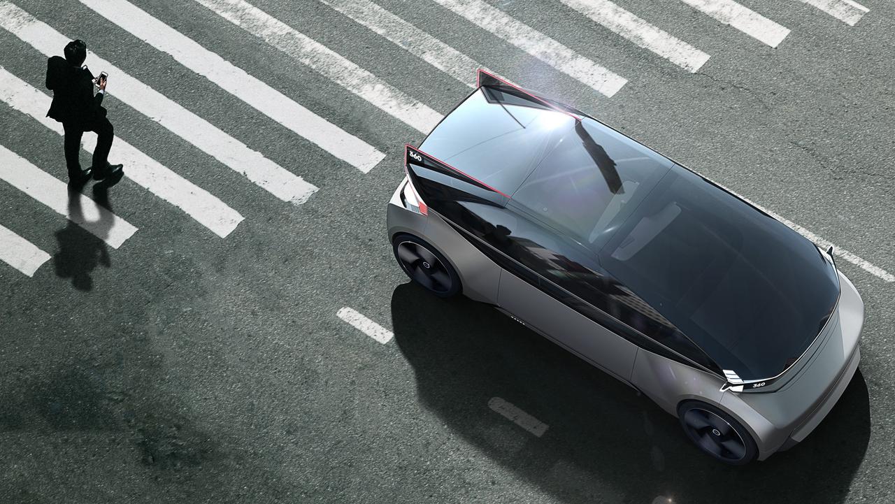 The driverless Volvo 360c autonomous car.