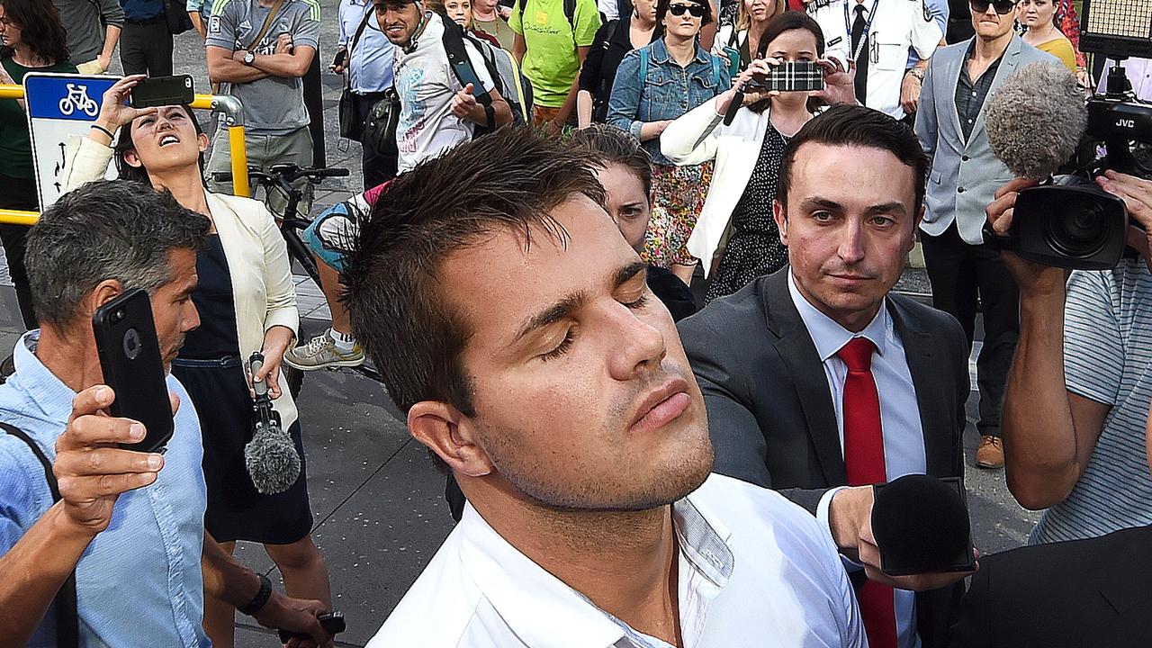 Tostee outside court in 2015 after being found not guilty. Picture: Dave Hunt/AAP