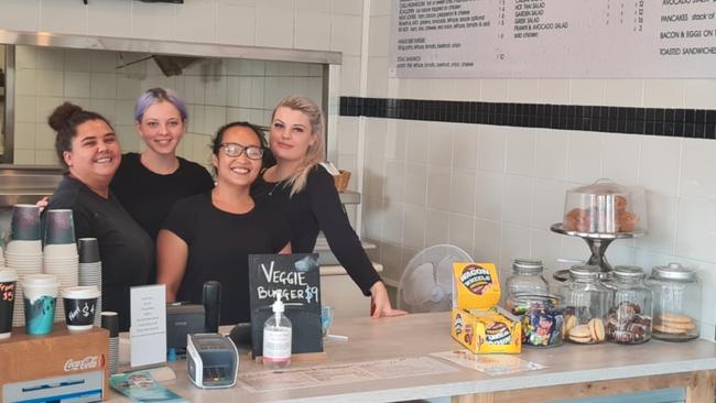 Cafe manager Rae Chambers (second from right) said the cafe is known for its great coffee. Picture: Supplied