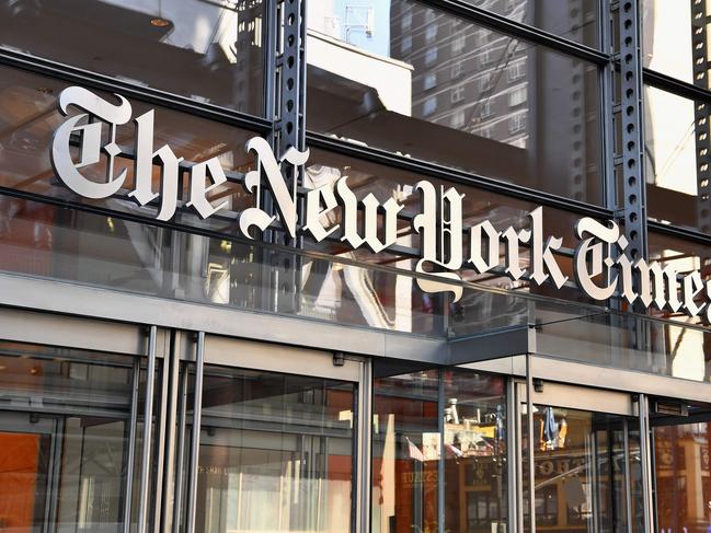 (FILES) In this file photo taken on September 06, 2018, The New York Times building in New York. - The New York Times will acquire sports news website The Athletic, US media reported on January 6, 2022, the latest move by the iconic US newspaper in its diversification drive. Online technology publication The Information reported the newspaper will pay $550 million for The Athletic, which has become a leader in sports coverage over the past six years as it took advantage of a tough environment for local media. (Photo by ANGELA WEISS / AFP)