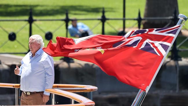 Clive Palmer aboard his superyacht Australia in Sydney. Picture: NCA NewsWire / Dylan Coker