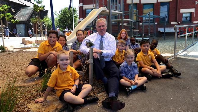 Stephen Elder at St John’s Primary in Clifton Hill, Melbourne. Picture: David Geraghty