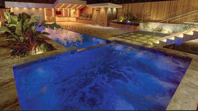 The outdoor pool at Salim Mehajer’s Lidcombe home. Picture: Surething Realty