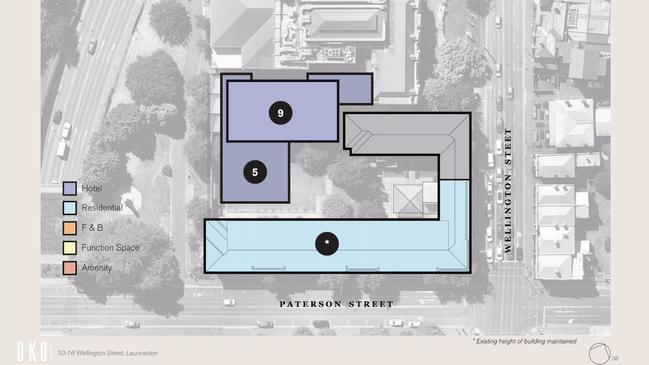 Plans for a proposed $50m redevelopment of the TasTAFE campus at 10-16 Wellington St, Launceston. Picture: Red Panda Property Group