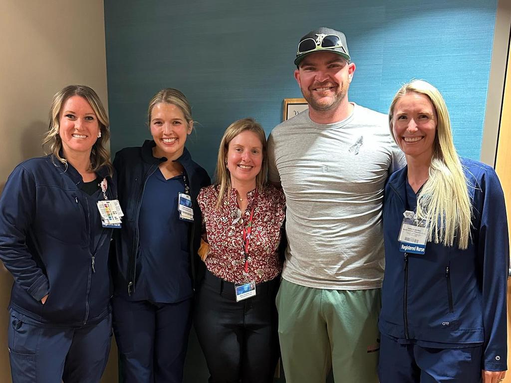 Hendriks with the medical team who supported him during his cancer treatment. Picture: Instagram
