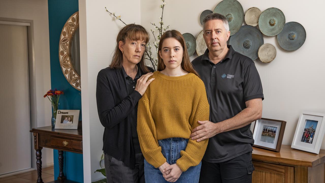 Peter and Fiona Waterson lost their son Jonah to suicide this year. Pictured with Georgia, Jonah's older sister. Picture: Mark Cranitch