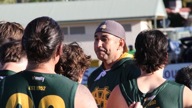 St Marys Coach Anthony Vallejo talks to his side. Picture: Gera Kazakov.