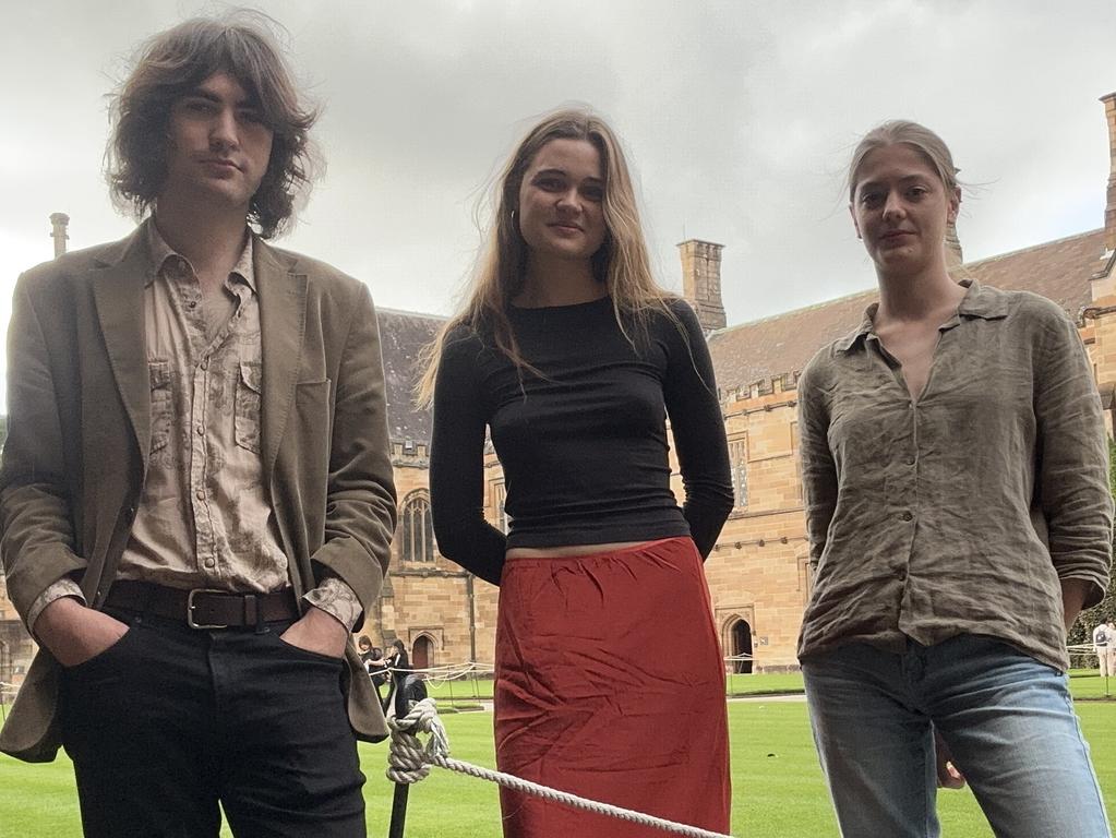 USYD students (left to right) Will Thorpe, Ella McGrath and Evie Gawlas.