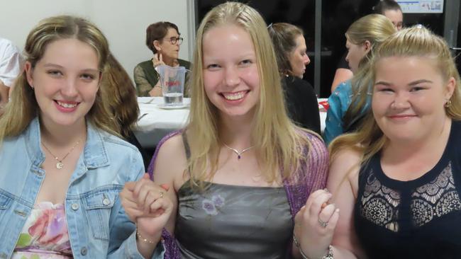 Veronica May, Rochelle Field and Madison Olsson from Kingaroy at the 2023 Kingaroy Show Dinner.