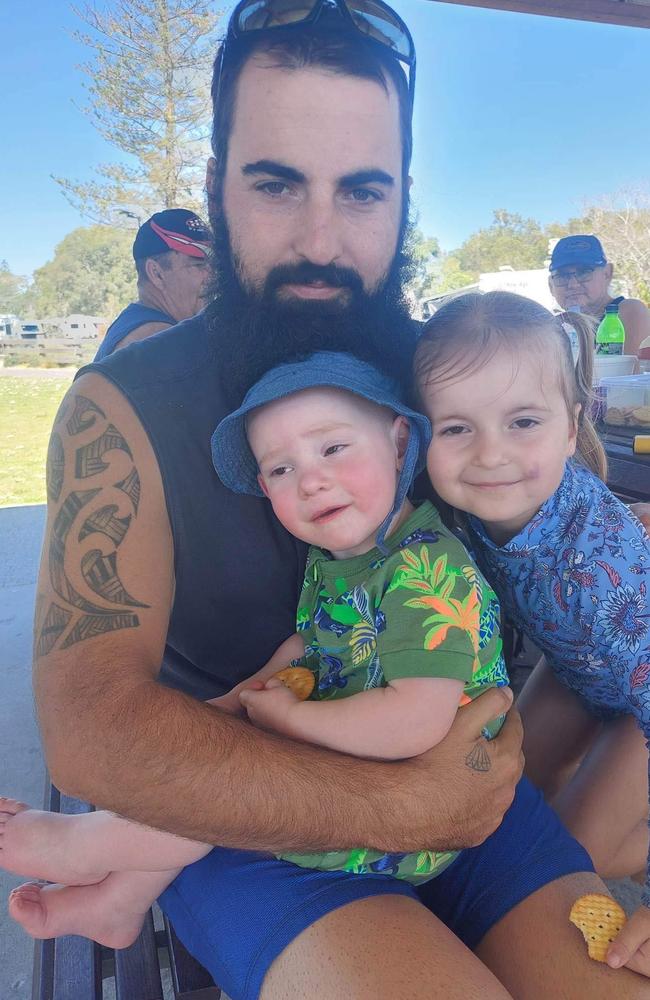 Dylan Glendenning with nephew Mason and daughter Ialiyah.