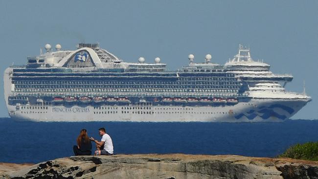 The Ruby Princess off the coast of Sydney. Picture: AAP Image/Joel Carrett