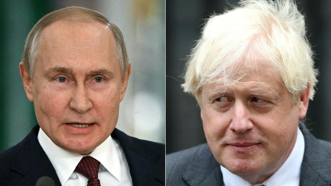 Boris Johnson claims Vladimir Putin threatened him personally in a phone call. Picture: AFP.