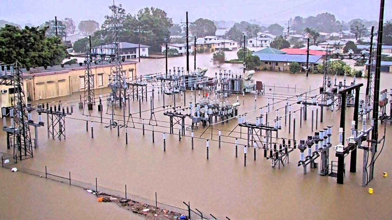 The Ingham substation underwater.