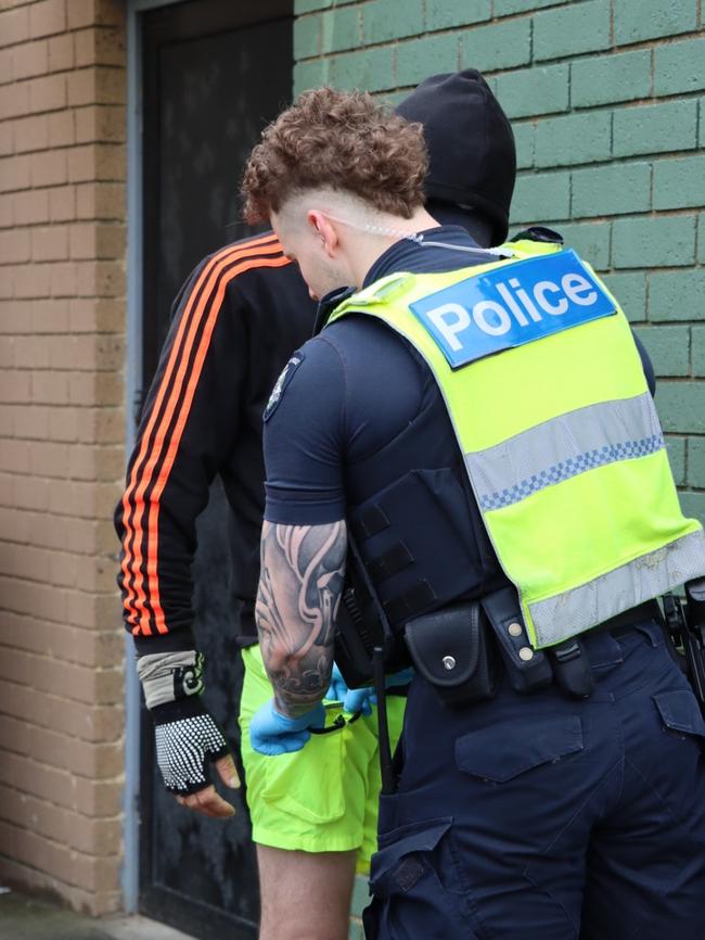 Police make arrests in Springvale in a crackdown on alleged drug dealers. Picture: Victoria Police