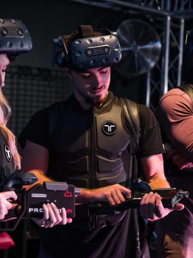 A gamer at Freak VR in Bondi Junction, Sydney.