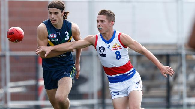 Western Bulldogs small forward Charlie Clarke will debut against Hawthorn on Sunday. Picture: Michael Willson / Getty Images