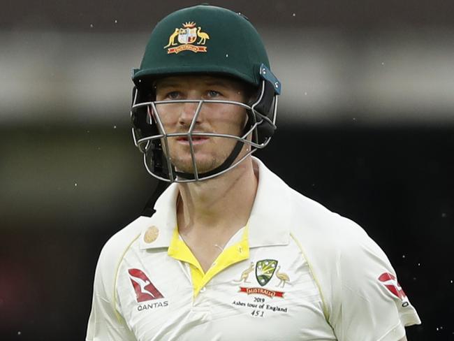 Australia's Cameron Bancroft walks from the pitch after being given out lbw off the bowling of England's Jofra Archer on day three of the 2nd Ashes Test cricket match between England and Australia at Lord's cricket ground in London, Friday, Aug. 16, 2019. (AP Photo/Alastair Grant)