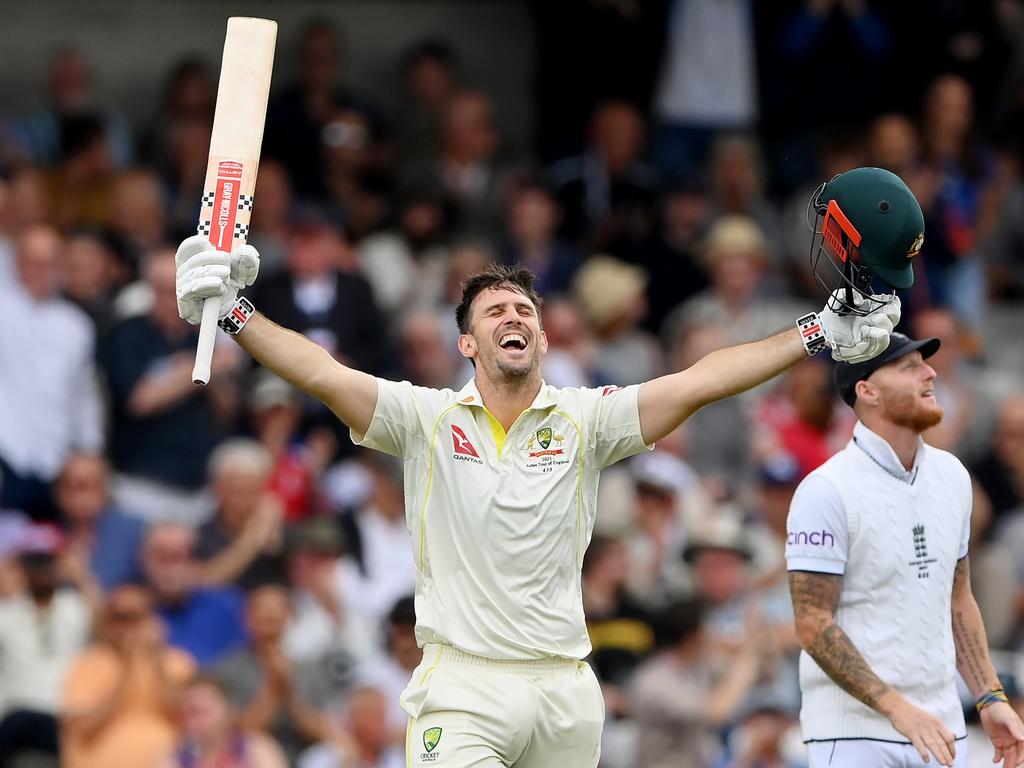 Mitch Marsh scored a dashing century on return to the Test team at Headingley. Picture: Stu Forster/Getty Images