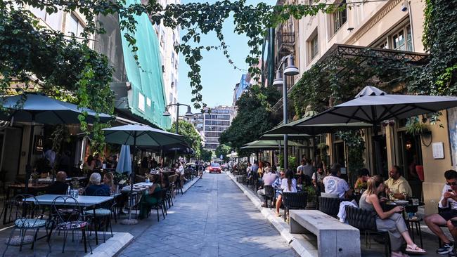 Cafes in the upmarket neighbourhood, above.