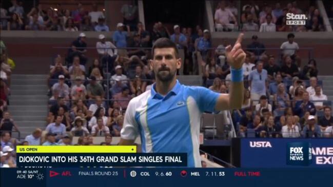 Novak Djokovic through to 10th US Open final