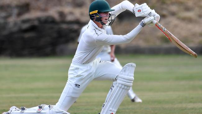 The style of Wynnum and Iona College batsman Harley Malpass. Picture, John Gass