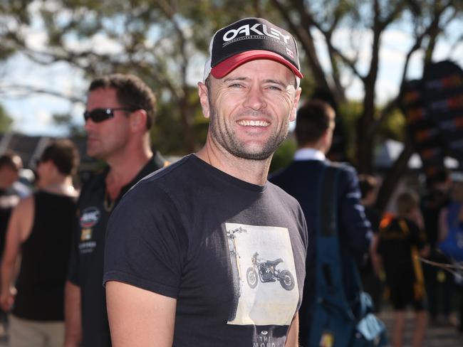 Fan. Jason Quill from Aldinga Beach at the match. Picture: Tait Schmaal