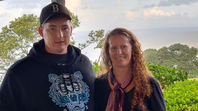 Edan Huntington, with his mum Delia Harpur, has been missing since January 18 after driving off from a holiday rental in Montville.