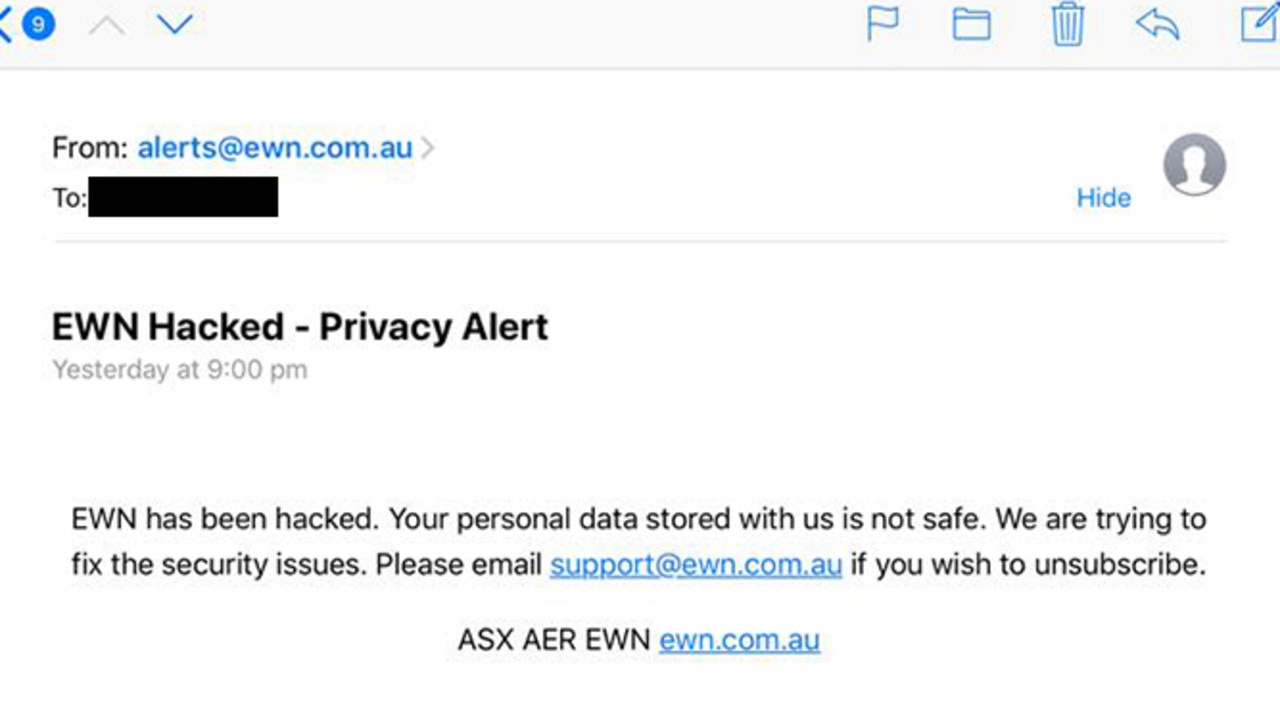 The EWN was overtaken by a hacker and sent out false warnings to Australians.