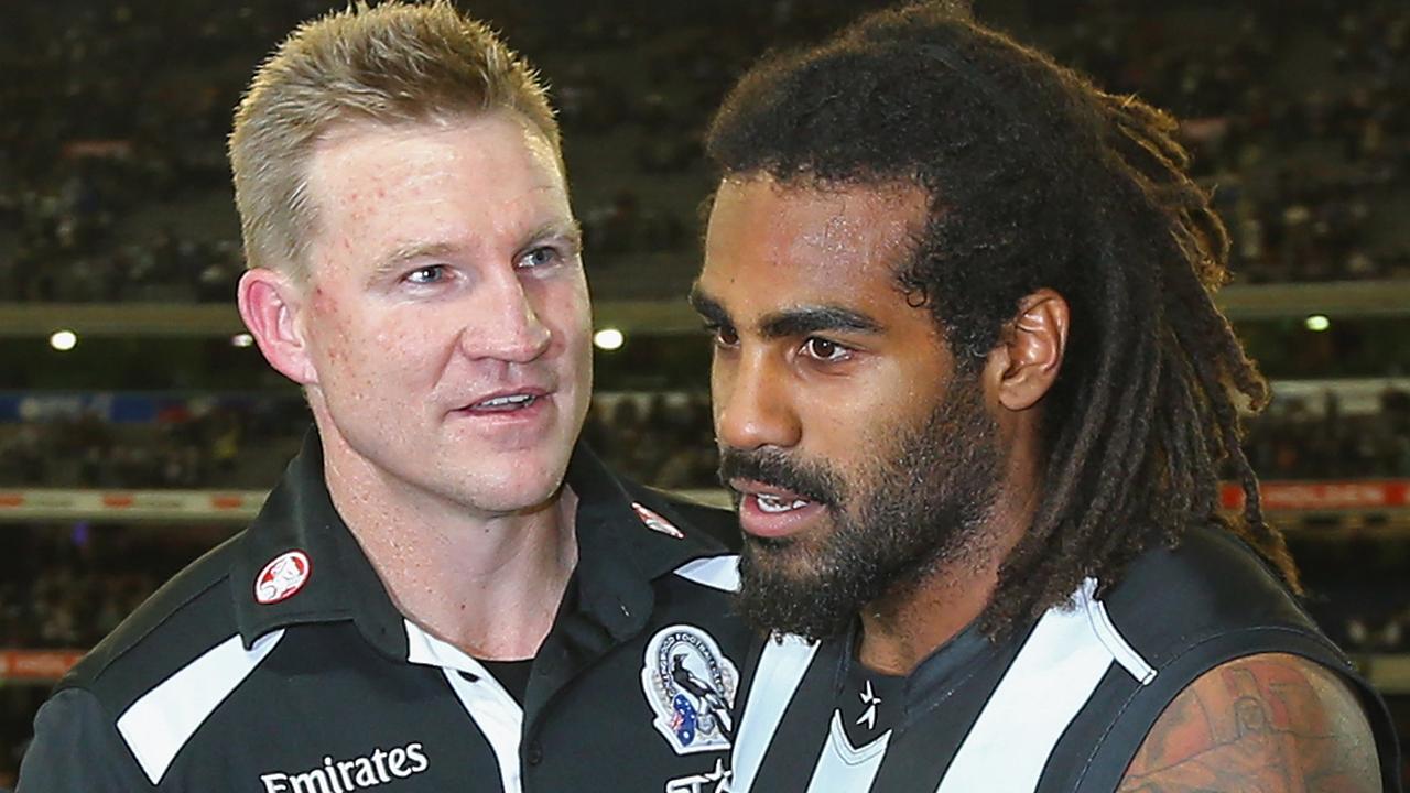 Nathan Buckley and Heritier Lumumba. Picture: Getty Images