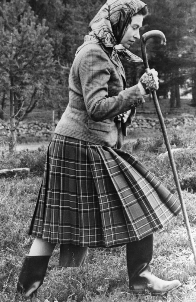 The Queen, pictured walking at Balmoral Castle, had a lifelong love of the great outdoors. Picture: Central Press/Getty Images