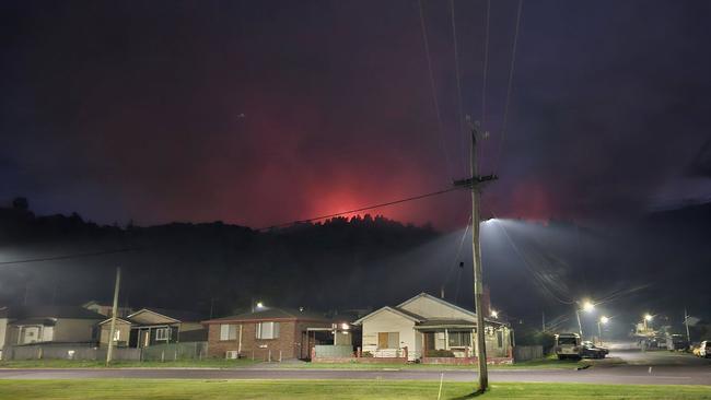 Bushfire burning to the south of Queenstown on Tasmania's West Coast. Picture: Warren Donnelly