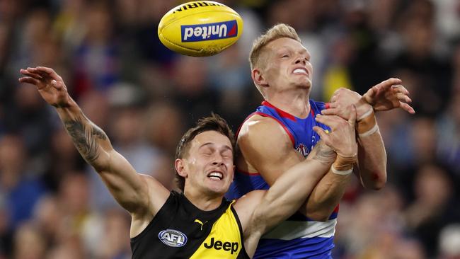 The Tigers were wasteful on goal in the first half but showed plenty of fight in the second. (Photo by Dylan Burns/AFL Photos via Getty Images)