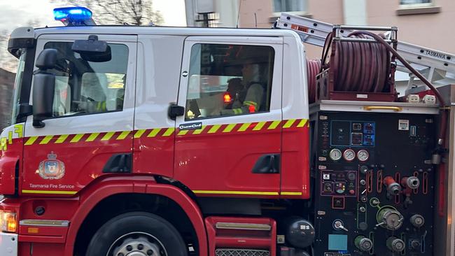 Tasmania Fire Service TFS truck tears through Hobart intersection of Murray Street and Macquarie Street. File image, generic image, fire, Tasmania, The Mercury, emergency services, BEAT Tasmania