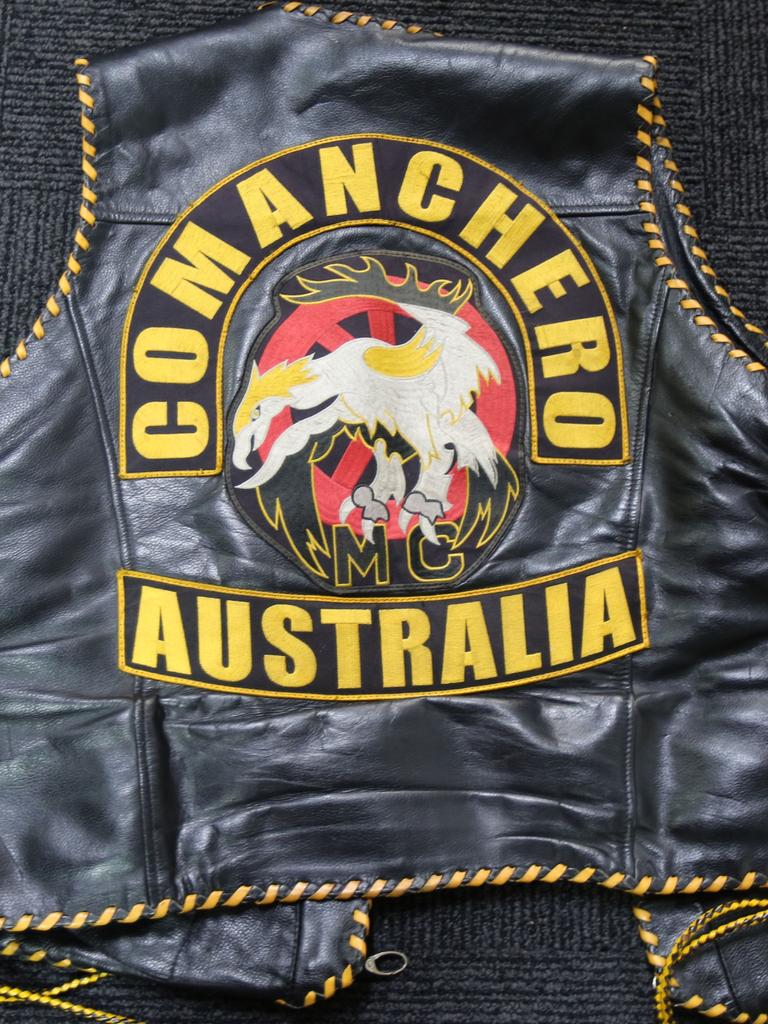 Seized.... Comanchero member jacket. Source: NSW Police media