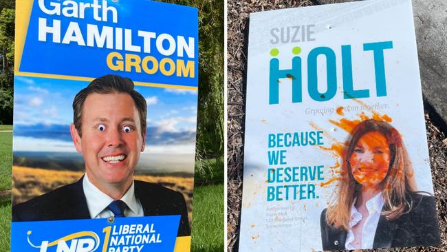 Googly eyes, tomato sauce: Election signs the target of vandals