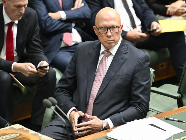 Peter Dutton’s primary vote in outer metropolitan areas at the moment is a whopping 46 per cent. Picture: Martin Ollman