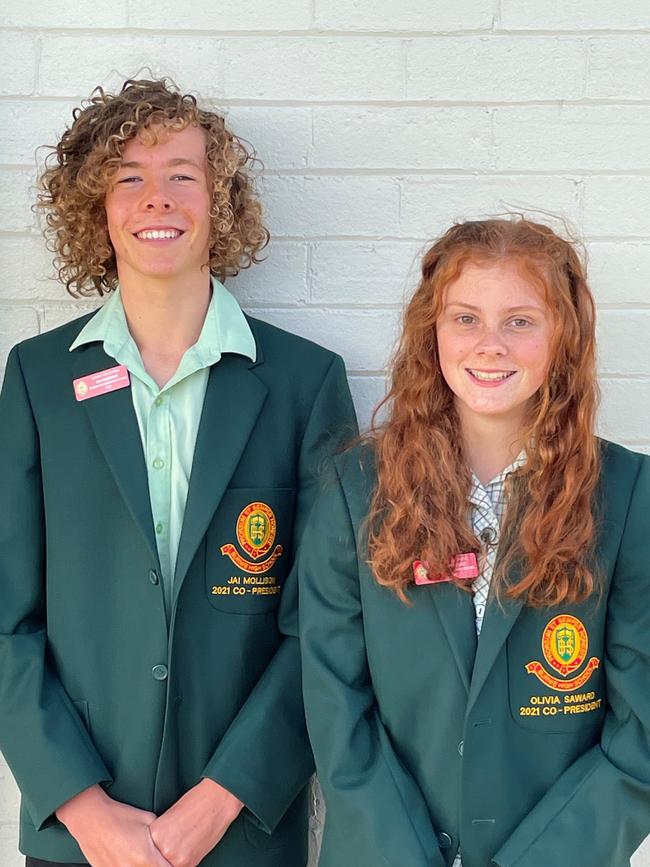 Burnie High School Student Representative Council co presidents Jai Mollison and Olivia Saward. Source: SUPPLIED.