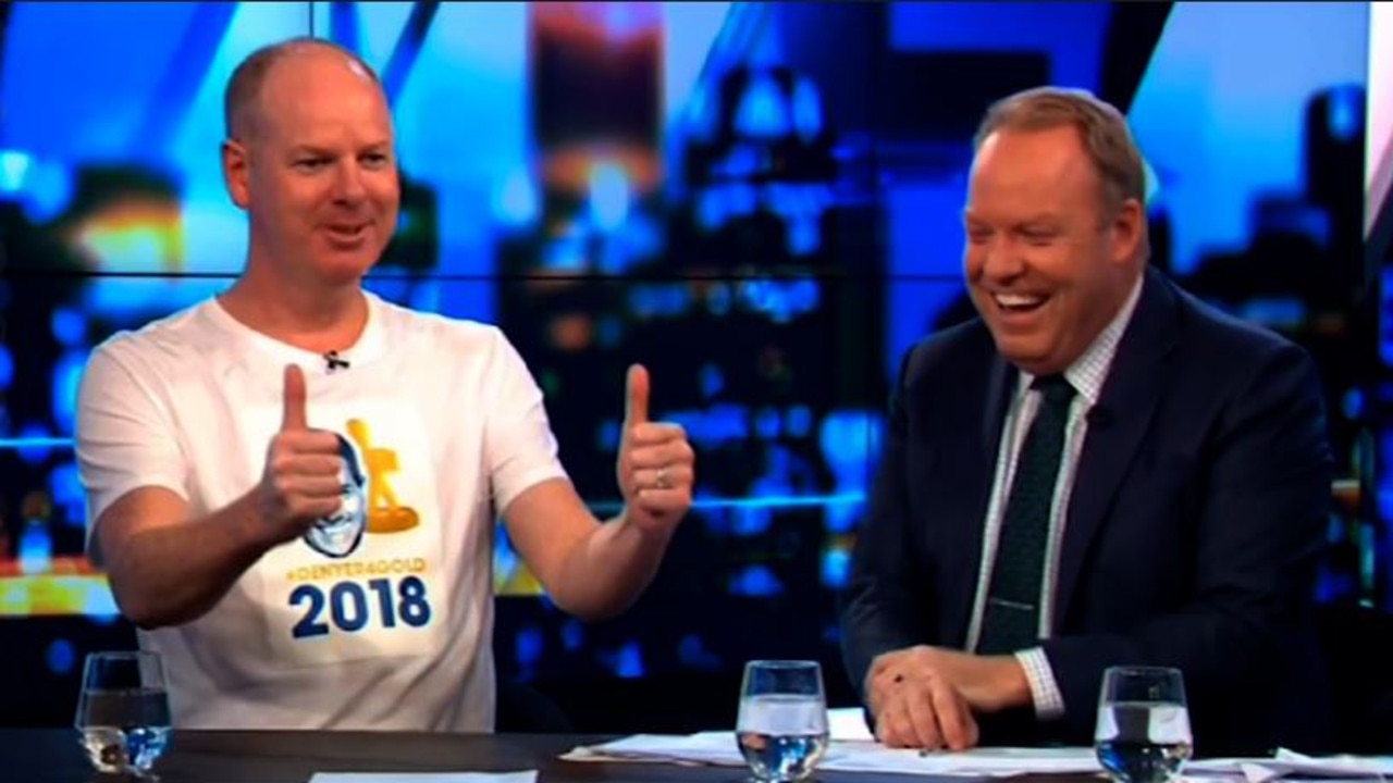 Tom Gleeson refused to leave The Project desk on Thursday night. Picture: Channel 10