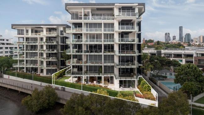 A riverfront apartment in Brisbane scored the nation’s second highest weekend sale price at $6.55m.