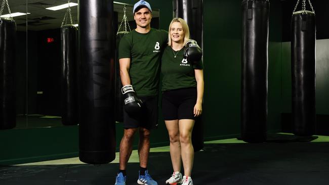 Former boxing champion Benny Kite and wife Channon Kite are set to opening B Athletic, a gymnasium with a heavy boxing and crossfit focus. The gym, situated at The Pier Shopping Centre, has a boxing ring, punching bags, saunas and ice baths. Picture: Brendan Radke