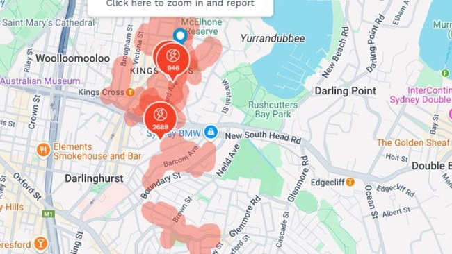 Ausgrid power outage at Potts Point. Picture: Ausgrid