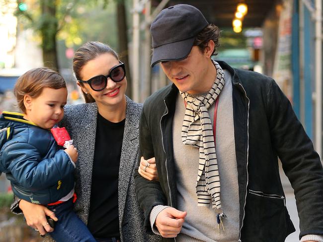 Miranda Kerr is still on good terms with her ex-husband Orlando Bloom, the father of her only child Flynn. Picture: Jackson Lee/Splash News